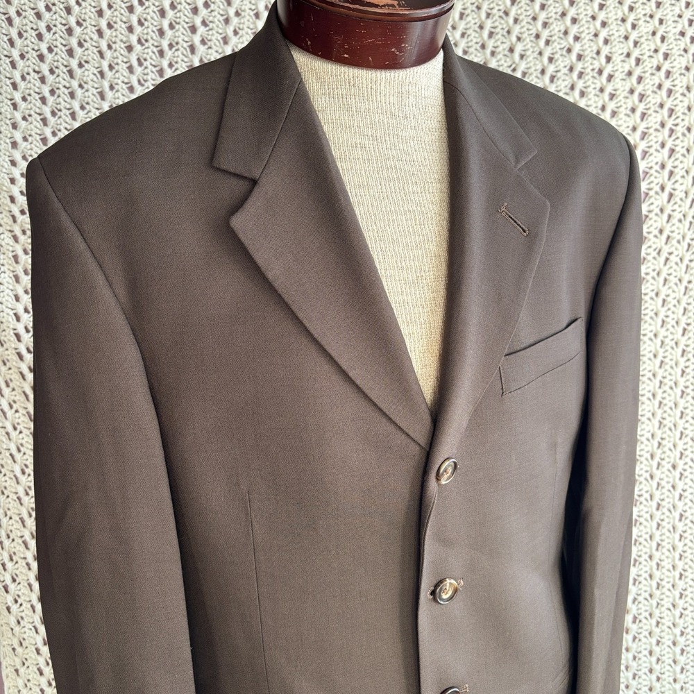 VTG NWOT Pierre Cardin 4 Button Notch Blazer Sport Coat‎ 38R-40R Brown Colombia
